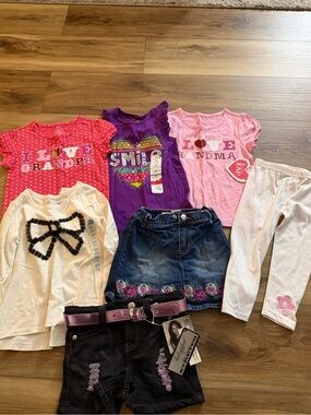NWT and EUC lot of 3T girls pants shorts skort and shirts